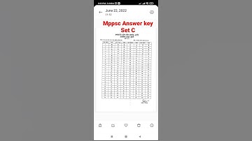 Mppsc paper Answer key set C