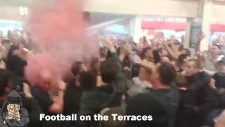 Manchester United fans with Pyro away at Swansea last Sunday.