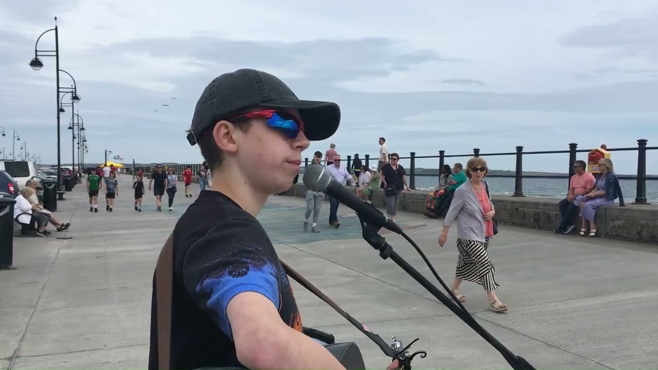 In The Air Tonight Phil Collins Cover by Hugh Miller - Live Busking in Tramore, Ireland!