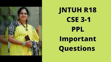 PPL Principles of Programming Language JNTUH R18 important questions| CSE 3-1 PPL
