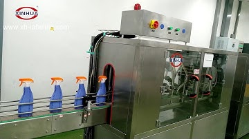 Cleaner Trigger Bottle Shrink Sleeve Applicator with steam tunnel and dryer machine