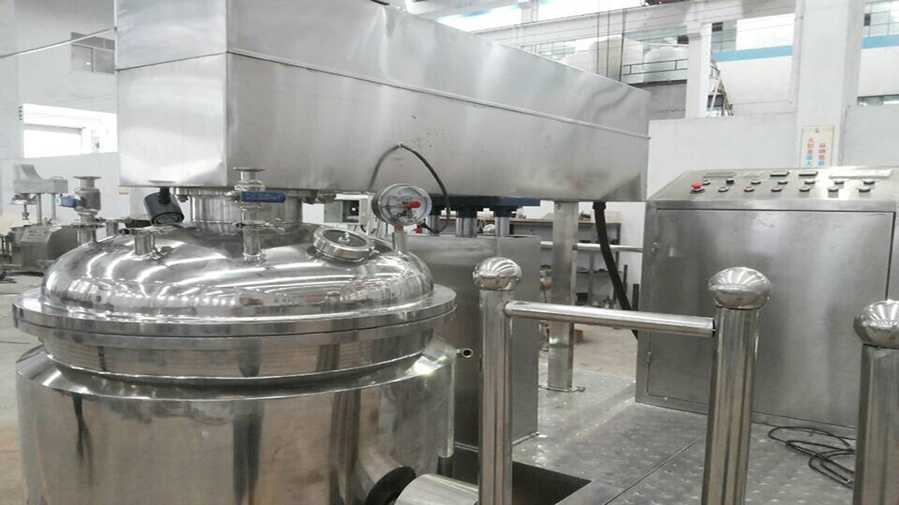 vacuum emulsifier machine 350L mixer load cell weighing system honey