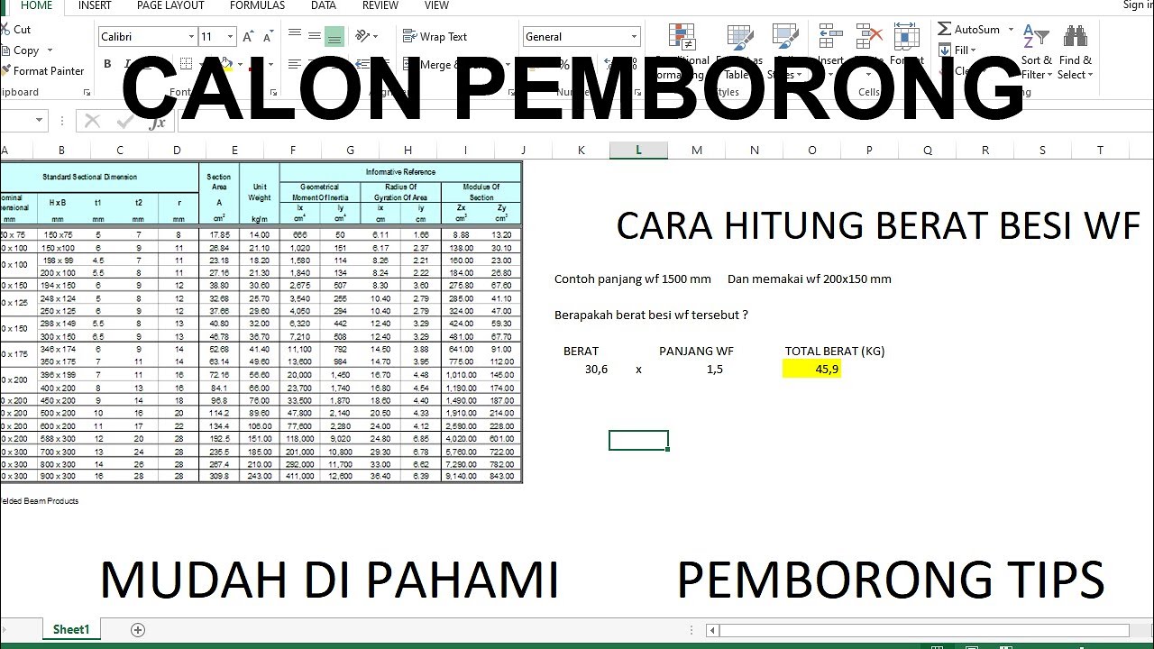 Contoh Perhitungan Rab Konstruksi Baja Wf Cara Menghitung Berat Baja