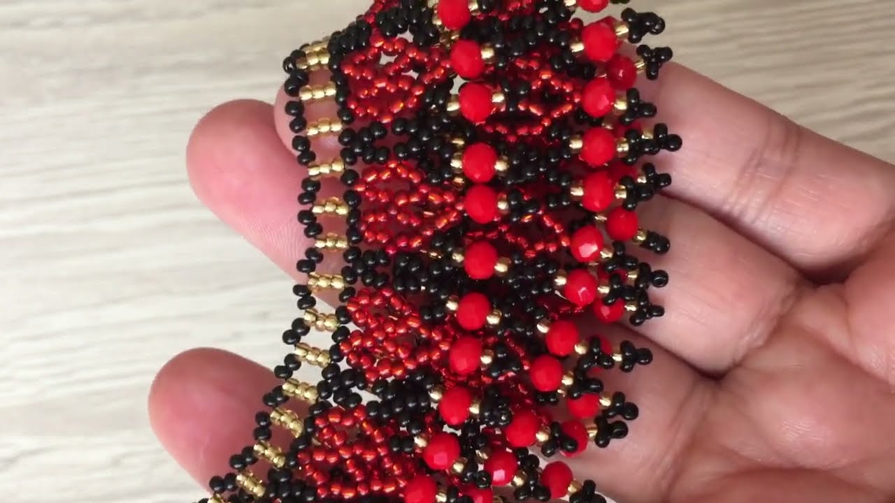 Kristal Boncuklu Kalpli Şık Kolye Yapımı (collar de corazón de cristal - Crystal heart necklace)