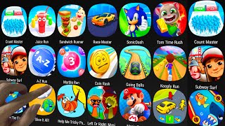 Count Master 3D,Save The Fish,Juice Run,Sandwich Runner,Sonic Dash,Tom Time Rush,Going Balls,A Z Run screenshot 4