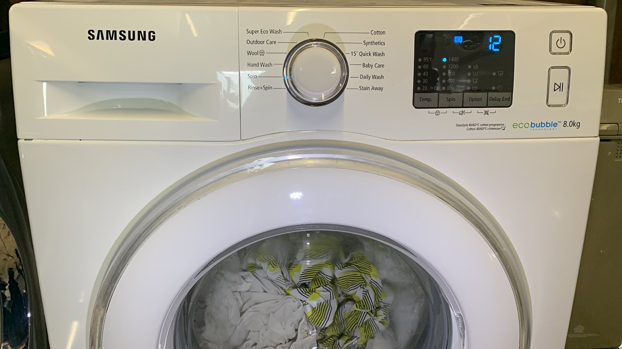 Samsung Ecobubble WF80F5E2W4W/EU Spin Only YouTube