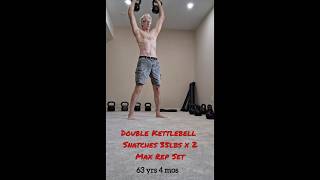 Double Kettlebell Snatches 35lbs x 38 Reps POWER Cardio! #fitover50 #agingwell #fitnessmotivation