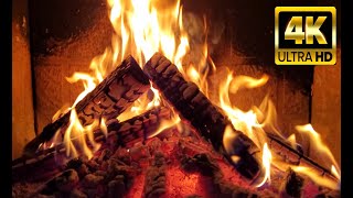 Fireplace 4K. Cozy Fireplace Sounds. Relaxing Fireplace with Burning Logs &amp; Fire Sounds