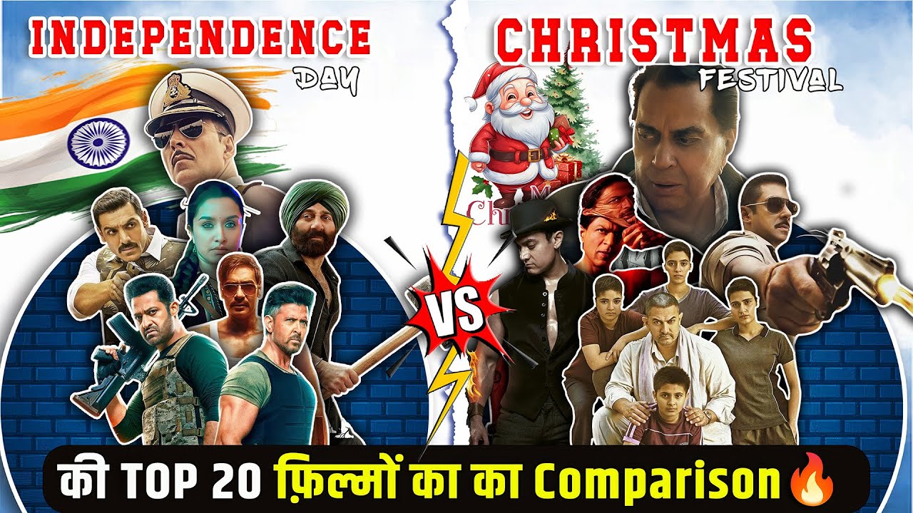Top 20 Bollywood Christmas🎄vs Independence Day 🇮🇳 Movies | Hit & Flop Bollywood Box Office Battle ⚔️