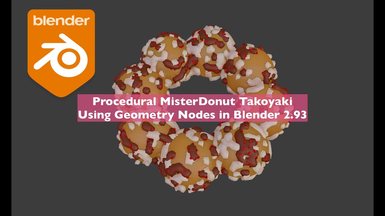 LIVENODING Geometry Nodes Procedural MisterDonut Takoyaki Dough - YouTube