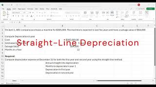 How to use Excel to calculate Straight Line Depreciation