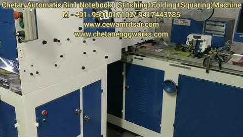 Chetan Automatic 3 in 1 Notebook Making Machines ( Stitching Folding Squaring) M - 9501017102