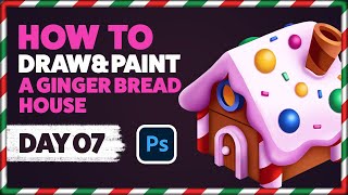 How to Draw&Paint A Gingerbread House / Art Advent Calendar 2024 🎁 | Beginner Friendly