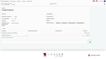 Cómo configurar la recurrencia de una suscripción en Odoo - Versión 17