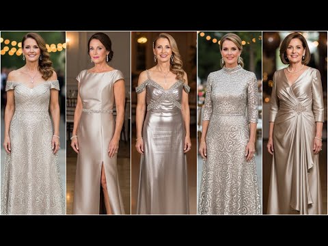 Metallic Champagne Mother of the Bride Gowns: Elegant Gold and Silver  Formal Evening Dresses 2026 - YouTube