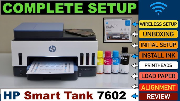 HP Smart Tank 7602 USB Cable Setup With Windows 7, 8, 10 or 11 Laptop/ PC.  - YouTube