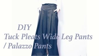 DIY Tuck Pleats Wide Leg Pants / Palazzo Pantsㅣmadebyaya