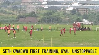 WATCH KOTOKO TRAINING:SETH FIRST TRAINING,ABLORH TRAIN ALONE, NEW STRIKER LANDED..PENALTIES PRACTICE