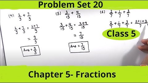 Problem Set 20 Class 5th Math Chapter 5 Fractions / Problem Set 20 full / Std 5 / Maharashtra Board
