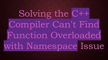 Solving the C++ Compiler Can