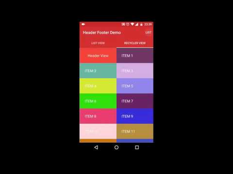 Android Header Footer Demo