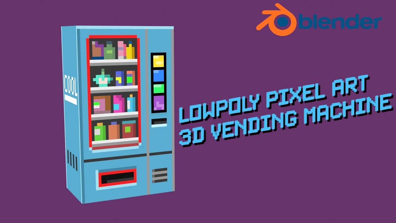 Make Lowpoly 3D pixel art vending machine - YouTube