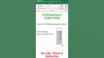 #shorts | How to use FVSCHEDULE function in Excel | #excel | #exceltutorial | #growwithskills