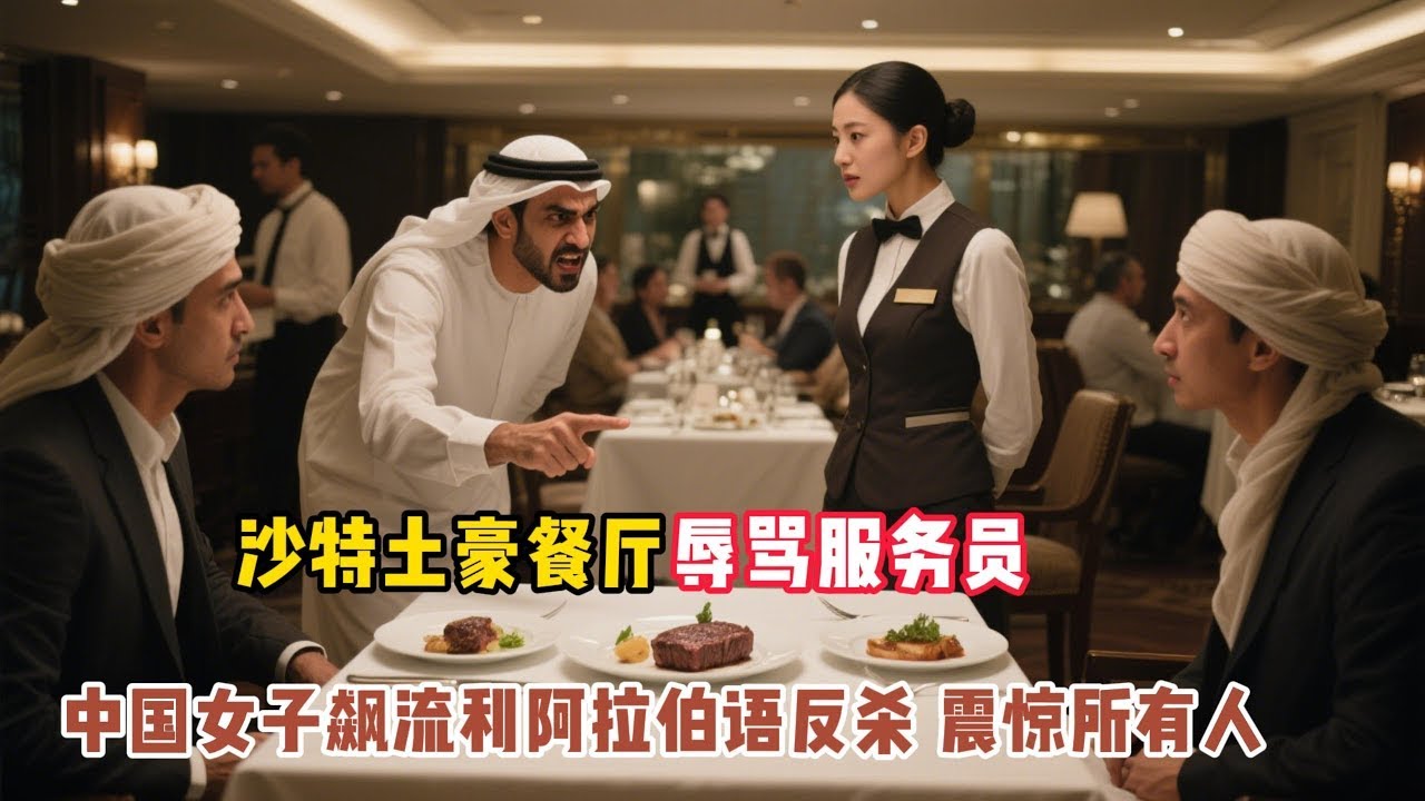 沙特土豪餐廳辱罵服務員，下一秒中国女子女飆流利阿拉伯語反殺！全場傻眼    