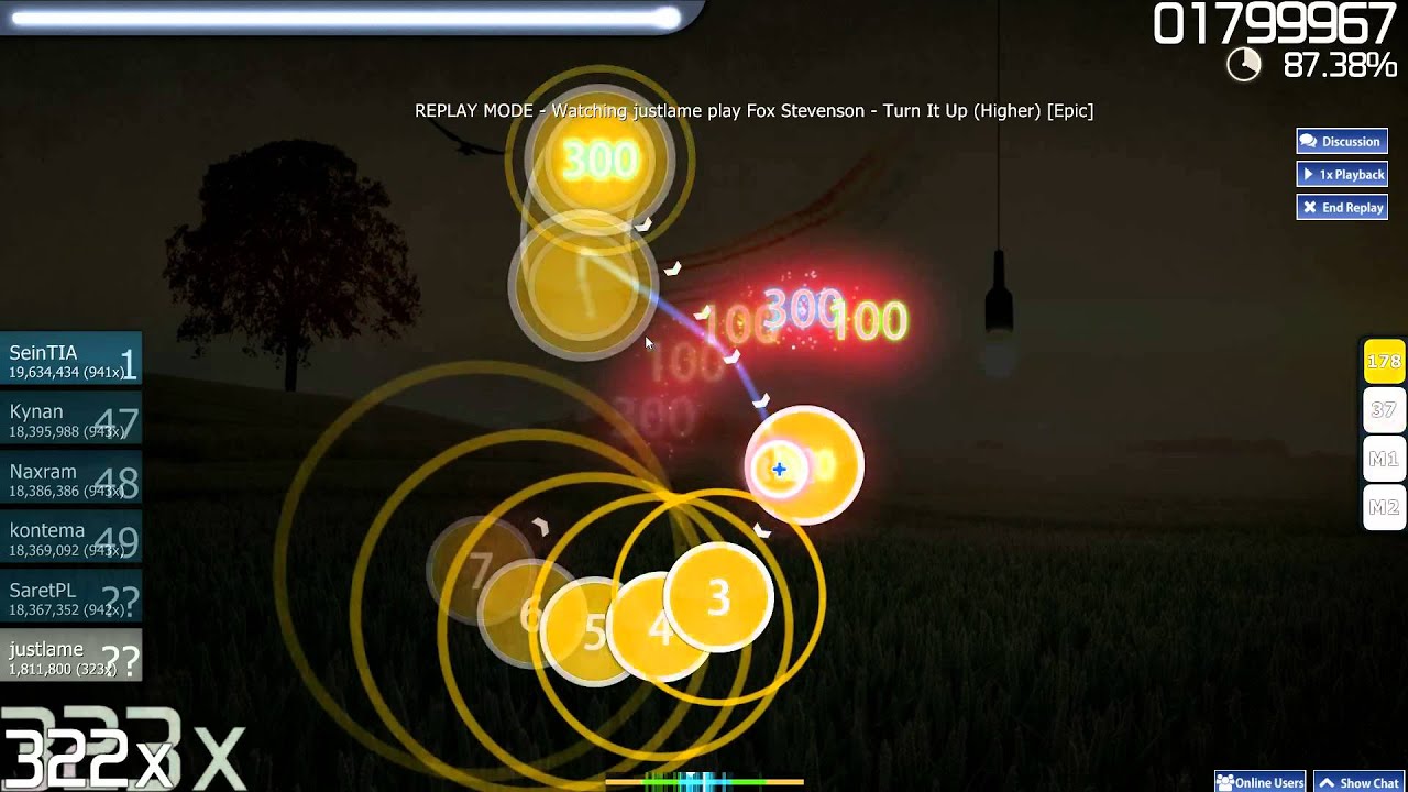 Osu! Turn it up higher almost perfect :(