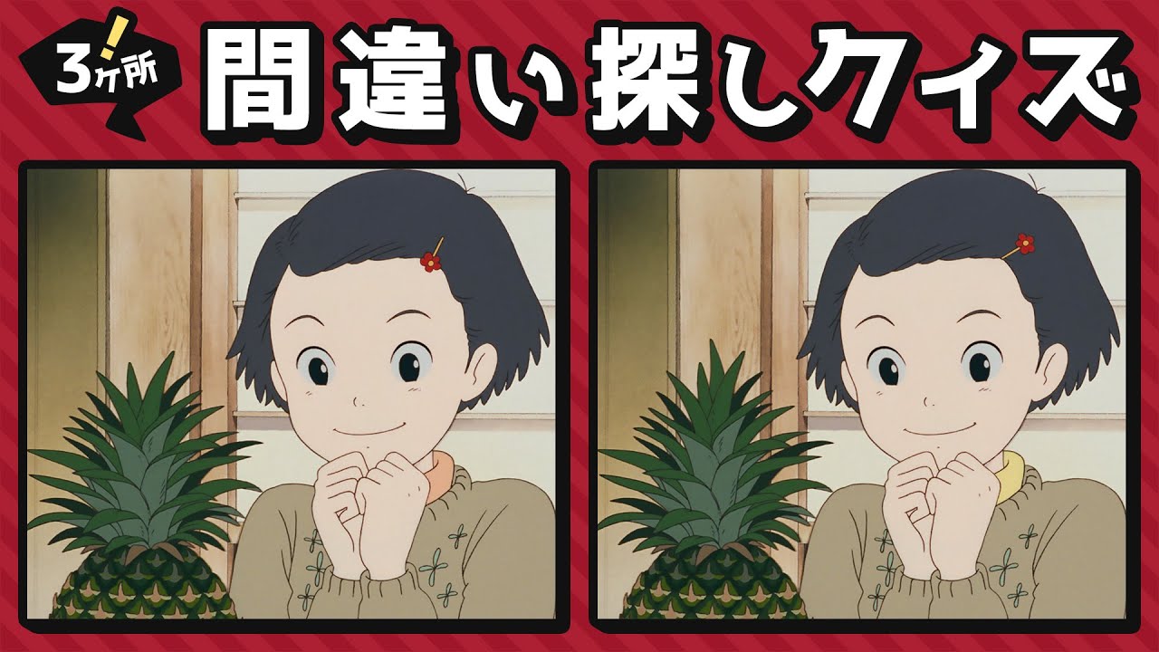 間違い探しクイズ 28 おもひでぽろぽろ 編 脳トレ Anime Wacoca Japan People Life Style