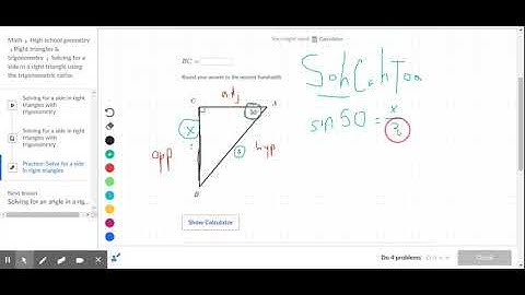 Solve for a side in right triangles (practice) | Khan Academy