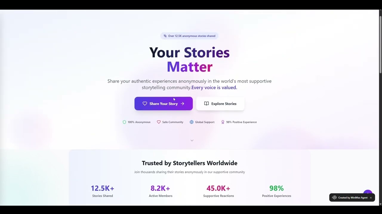 StoryVault : Anonymous StoryTelling  - Hackathon Demo