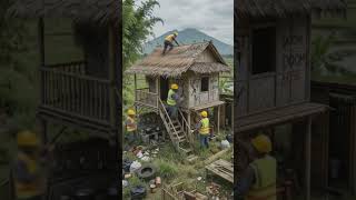 Construction to completion of a house time-lapse 