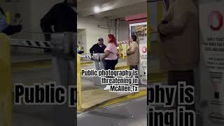 1A photos threatening in McAllen, Texas.. publicly accessible sidewalk