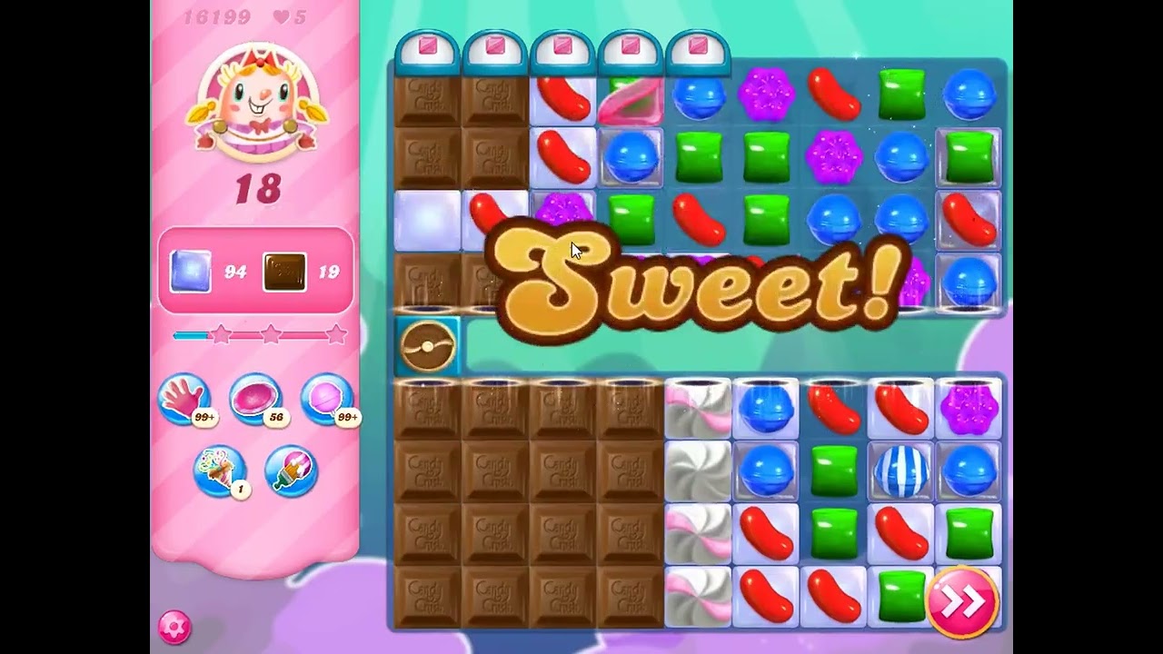 Candy Crush Saga Level 16199   NO BOOSTERS  SKILLGAMING 