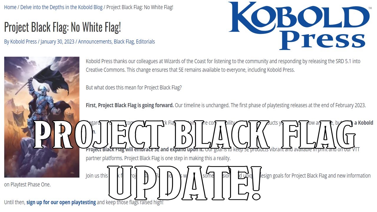 Project Black Flag Update Regarding SRD 5.1 in Creative Commons Nerd