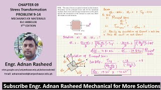 9-14 Stress Transformation |Mechanics of Material RC Hibbeler|