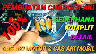 Charge accu Motor/Mobil full otomatis. Karya Roslin Tehnik