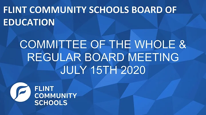 FBOE COW & Regular Board Meeting 7-15-20