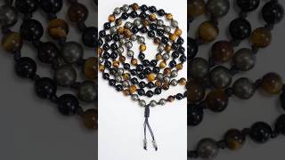 Embrace the profound energy of our Tigers Eye, Pyrite, and Onyx @enchanted_strands Mala #mantra