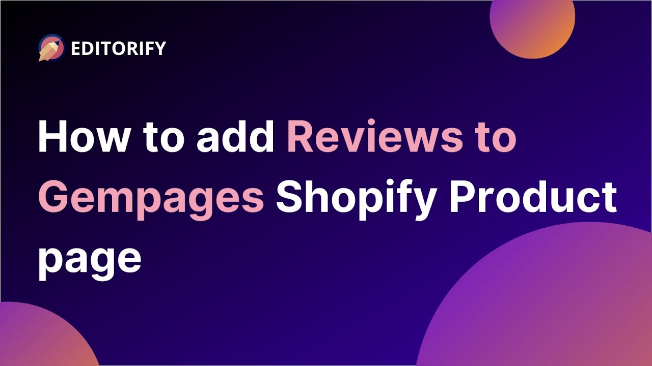 How to add Reviews to Gempages Shopify Product page - YouTube