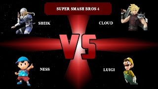 SSB4 Level 9 CPU Tournament: Sheik vs Ness vs Cloud vs Luigi