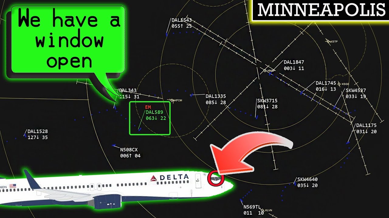 [REAL ATC] Delta is forced to return after a WINDOW BREAKS APART! - YouTube