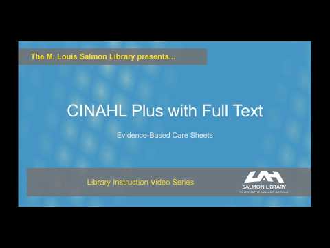 CINAHL Plus with Full Text: Evidence-Based Care Sheets