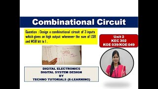 Combinational circuit example | Circuit output high when sum of LSB & MSB  is 1