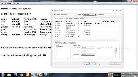 How to create MySql DataBase Table using MySql Query Browser