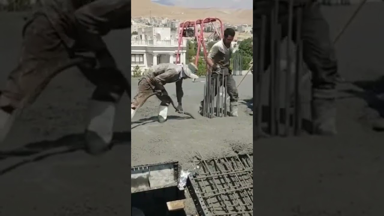 How to use vibrating motor during casting concrete slab