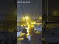 Incredible footage! A storm hitting the harbor at night. ⛈️⚓ #sailinglife #sailboat #sailingship