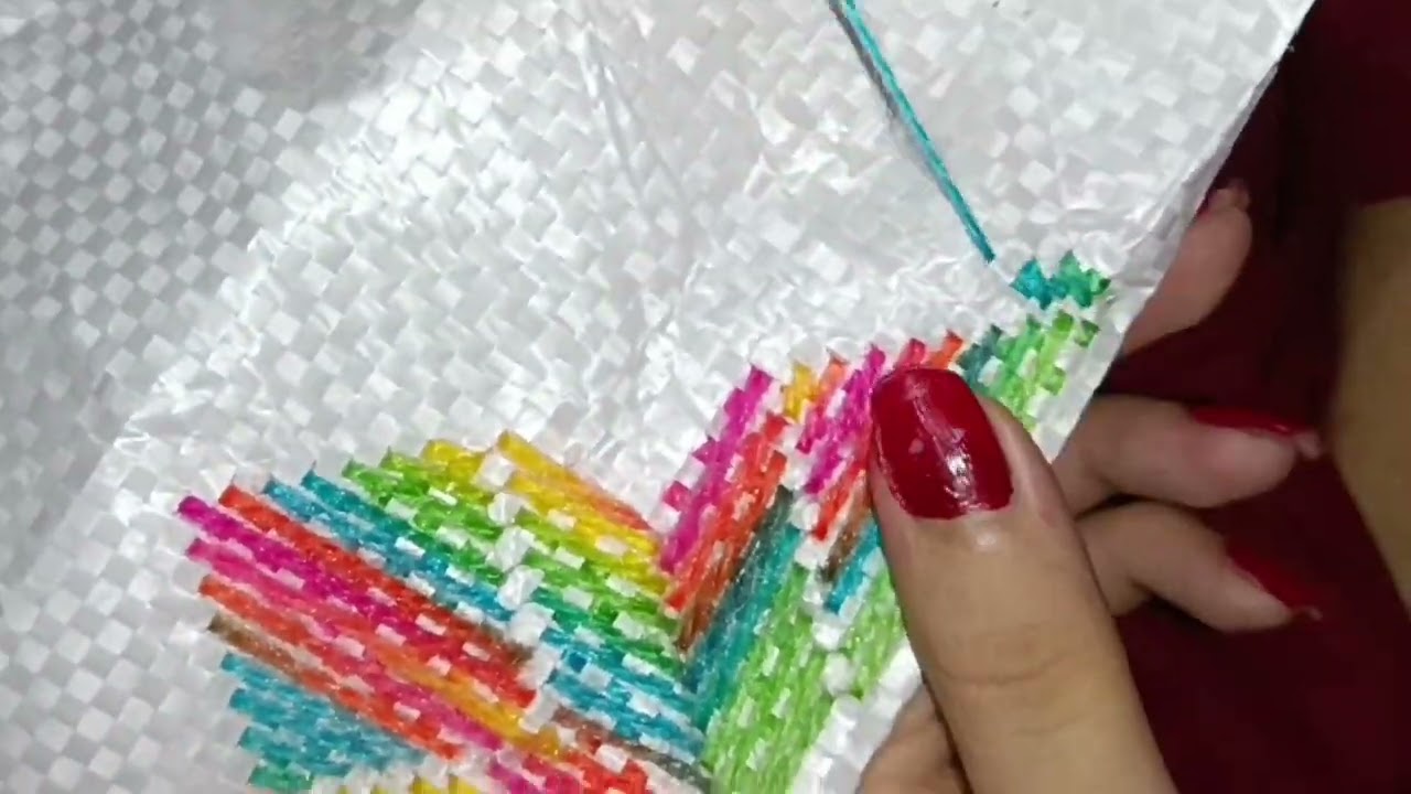 new  palstic bostar ason // bori per pankhe design // bori ke bina ki design new beautiful .