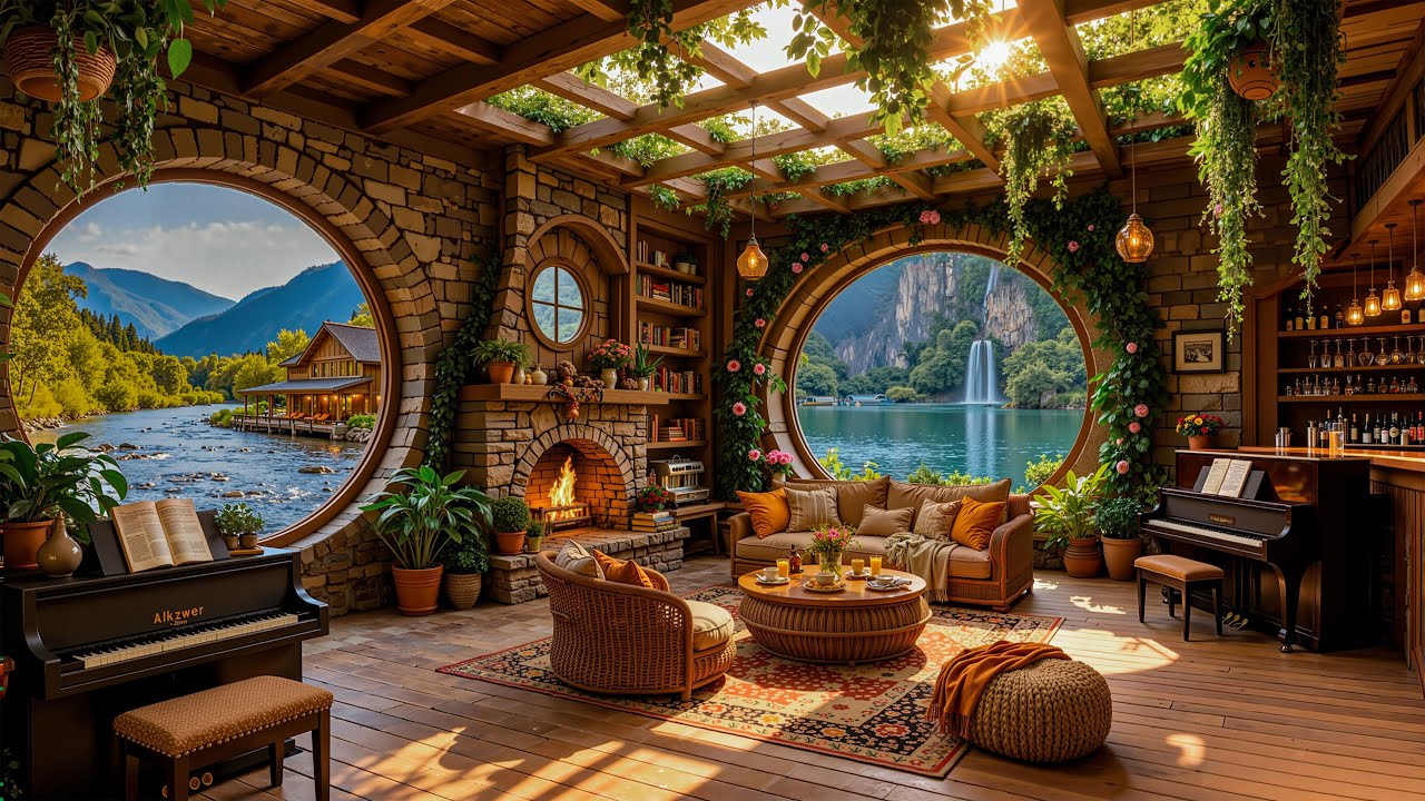 Позитивная весенняя утренняя джазовая атмосфера 🌸 с цветами, пением птиц и теплым теплом